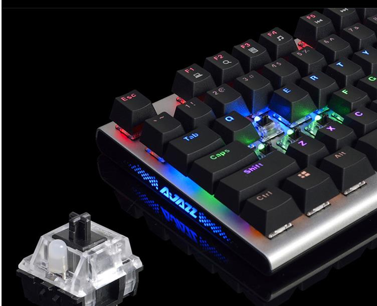 黑爵ak40键盘104键机械键盘背光黑色黑轴